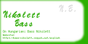 nikolett bass business card